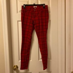 Mudd red plaid jeggings